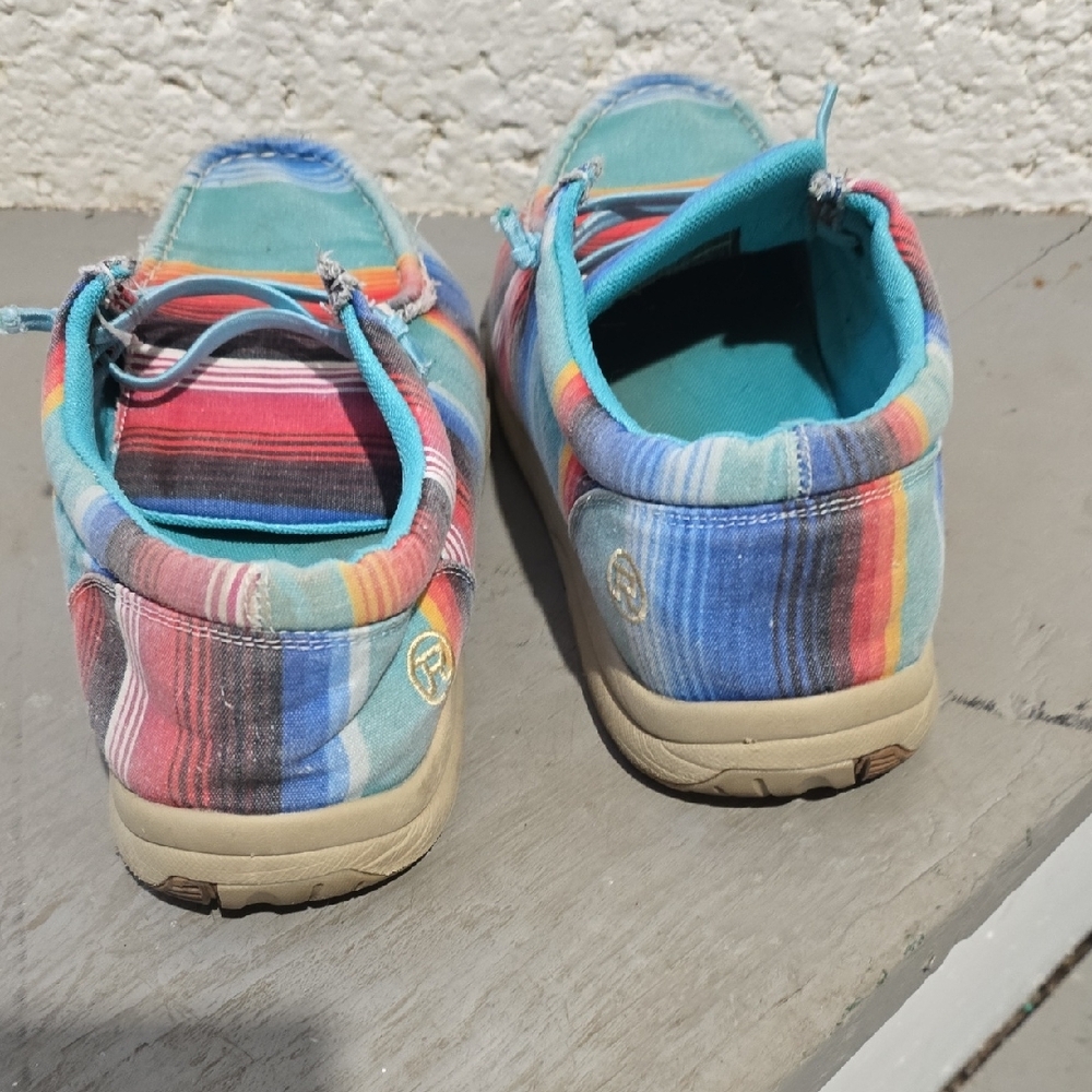 Vibrant Striped Womens Moccasins Size 11 - Picture 5 of 8